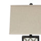 Rock Base Table Lamp with Drum Shade and Quatrefoil Pattern,Brown BM217232