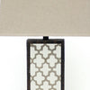 Rock Base Table Lamp with Drum Shade and Quatrefoil Pattern,Brown BM217232