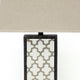 Rock Base Table Lamp with Drum Shade and Quatrefoil Pattern,Brown BM217232