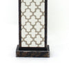 Rock Base Table Lamp with Drum Shade and Quatrefoil Pattern,Brown BM217232