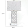 Rock Base Table Lamp with Drum Shade and Quatrefoil Pattern,Brown BM217232