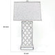 Rock Base Table Lamp with Drum Shade and Quatrefoil Pattern,Brown BM217232