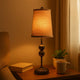 Metal Spindle Design Table Lamp with Cone Shade and Round Base, Black