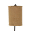 Metal Table Lamp with Cylindrical Drum Shade and Fleur De Lis Accent,Black