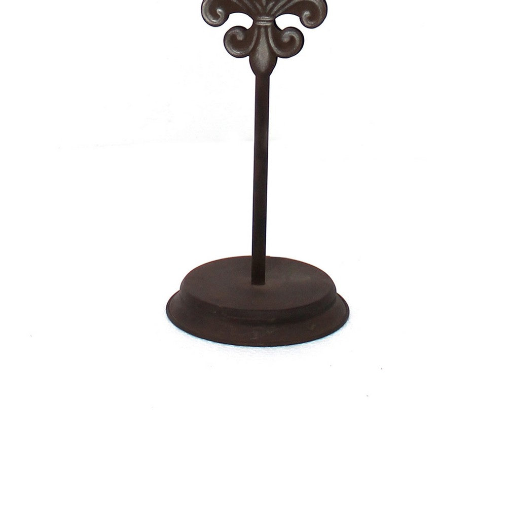 Metal Table Lamp with Cylindrical Drum Shade and Fleur De Lis Accent,Black