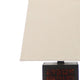 Rectangular Metal Frame Table Lamp with Brick Pattern, Beige and Brown