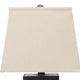 Rectangular Metal Frame Table Lamp with Brick Pattern, Beige and Brown
