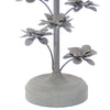 Flower Tree Design Metal Table Lamp with Tapered Drum Shade Gray and Beige BM217241