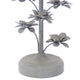 Flower Tree Design Metal Table Lamp with Tapered Drum Shade Gray and Beige BM217241