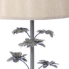 Flower Tree Design Metal Table Lamp with Tapered Drum Shade Gray and Beige BM217241