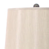 Flower Tree Design Metal Table Lamp with Tapered Drum Shade Gray and Beige BM217241
