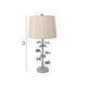 Flower Tree Design Metal Table Lamp with Tapered Drum Shade Gray and Beige BM217241