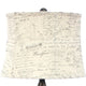 Metal Pyramid Base Table Lamp with Wire Design and Scripted Shade, Gray
