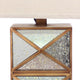 Metal Table Lamp with X Shape Design and Mirror Front,Multicolor