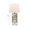 Metal Table Lamp with X Shape Design and Mirror Front,Multicolor