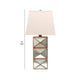 Metal Table Lamp with X Shape Design and Mirror Front,Multicolor