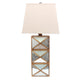 Metal Table Lamp with X Shape Design and Mirror Front,Multicolor