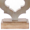 Wooden Table Lamp with Quatrefoil Design Base Black and Antique White BM217247