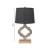 Wooden Table Lamp with Quatrefoil Design Base Black and Antique White BM217247