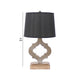 Wooden Table Lamp with Quatrefoil Design Base Black and Antique White BM217247
