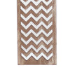 Table Lamp with Chevron Pattern and Mirror Inlay,Brown and Silver BM217248