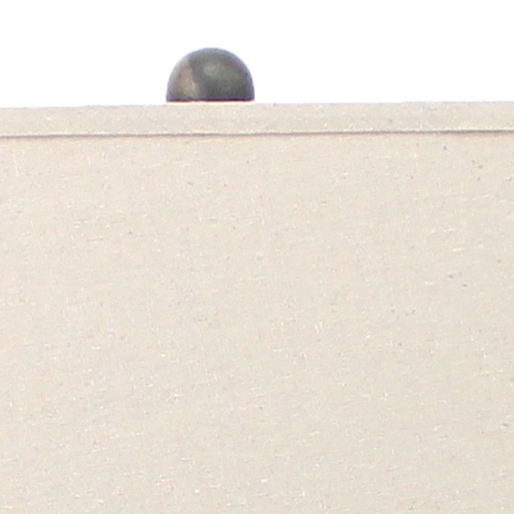 Clock Design Metal Table Lamp with Tapered Shade Blue and Beige BM217250