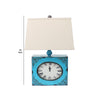 Clock Design Metal Table Lamp with Tapered Shade Blue and Beige BM217250