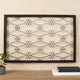 Rectangular Metal Frame Wall Decor with Curved Design Accents, Black