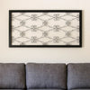 Rectangular Metal Frame Wall Decor with Curved Design Accents, Black