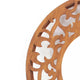 Round Wooden Wall Mirror with Scroll Cut Out Design Silver and Brown BM217267