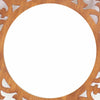 Round Wooden Wall Mirror with Scroll Cut Out Design Silver and Brown BM217267