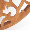 Round Wooden Wall Mirror with Scroll Cut Out Design Silver and Brown BM217267