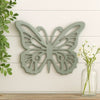 Wooden Butterfly Wall Plaque with Cutout Detail, Light Gray