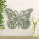 Wooden Butterfly Wall Plaque with Cutout Detail, Light Gray
