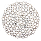 Decorative Metal Tray with Mesh Design and Ball Support,Gold and Black By Casagear Home BM217289