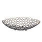 Decorative Metal Tray with Mesh Design and Ball Support,Gold and Black By Casagear Home BM217289