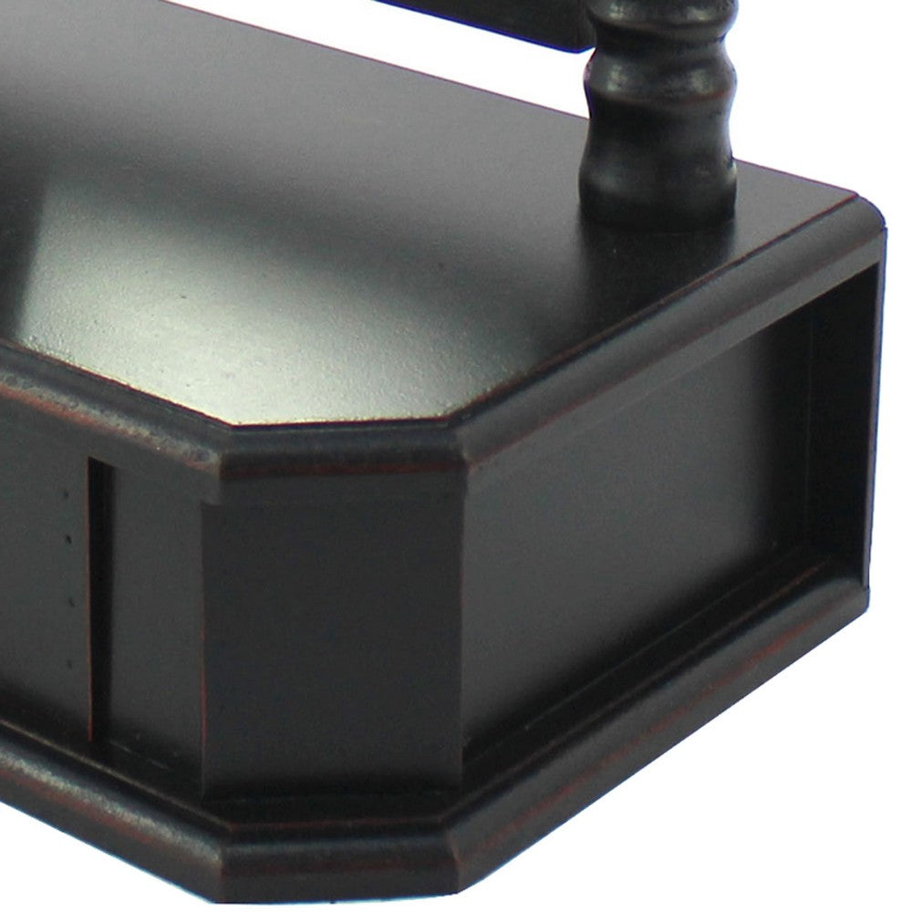 Traditional Wooden Table Mirror with 1 Drawer, Black and Silver