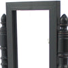 Traditional Wooden Table Mirror with 1 Drawer Black and Silver BM217290