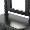 Traditional Wooden Table Mirror with 1 Drawer Black and Silver BM217290