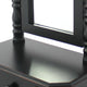 Traditional Wooden Table Mirror with 1 Drawer Black and Silver BM217290