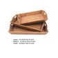3 Piece Serving Tray Set With Cut Out Handles, Brown By Casagear Home