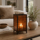 Cuboidal Candleholder | Metal & Glass | Typography | Black & Clear