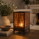 Cuboidal Candleholder | Metal & Glass | Typography | Black & Clear