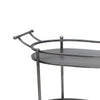 Oval Metal Frame Service Cart with Casters Gray and Black BM217301