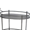 Oval Metal Frame Service Cart with Casters Gray and Black BM217301