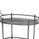 Oval Metal Frame Service Cart with Casters Gray and Black BM217301