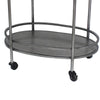 Oval Metal Frame Service Cart with Casters Gray and Black BM217301