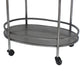 Oval Metal Frame Service Cart with Casters Gray and Black BM217301