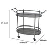 Oval Metal Frame Service Cart with Casters Gray and Black BM217301