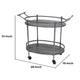 Oval Metal Frame Service Cart with Casters Gray and Black BM217301